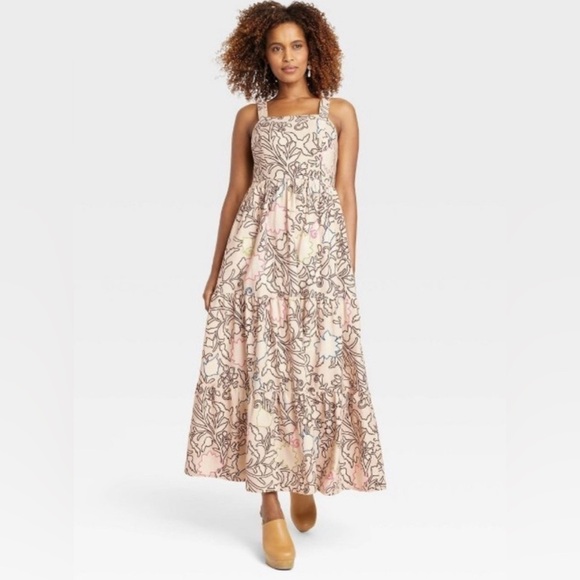 Knox Rose Dresses & Skirts - KNOX ROSE dress Long Floral Print Sleeveless Rear Smocked Dress Size medium